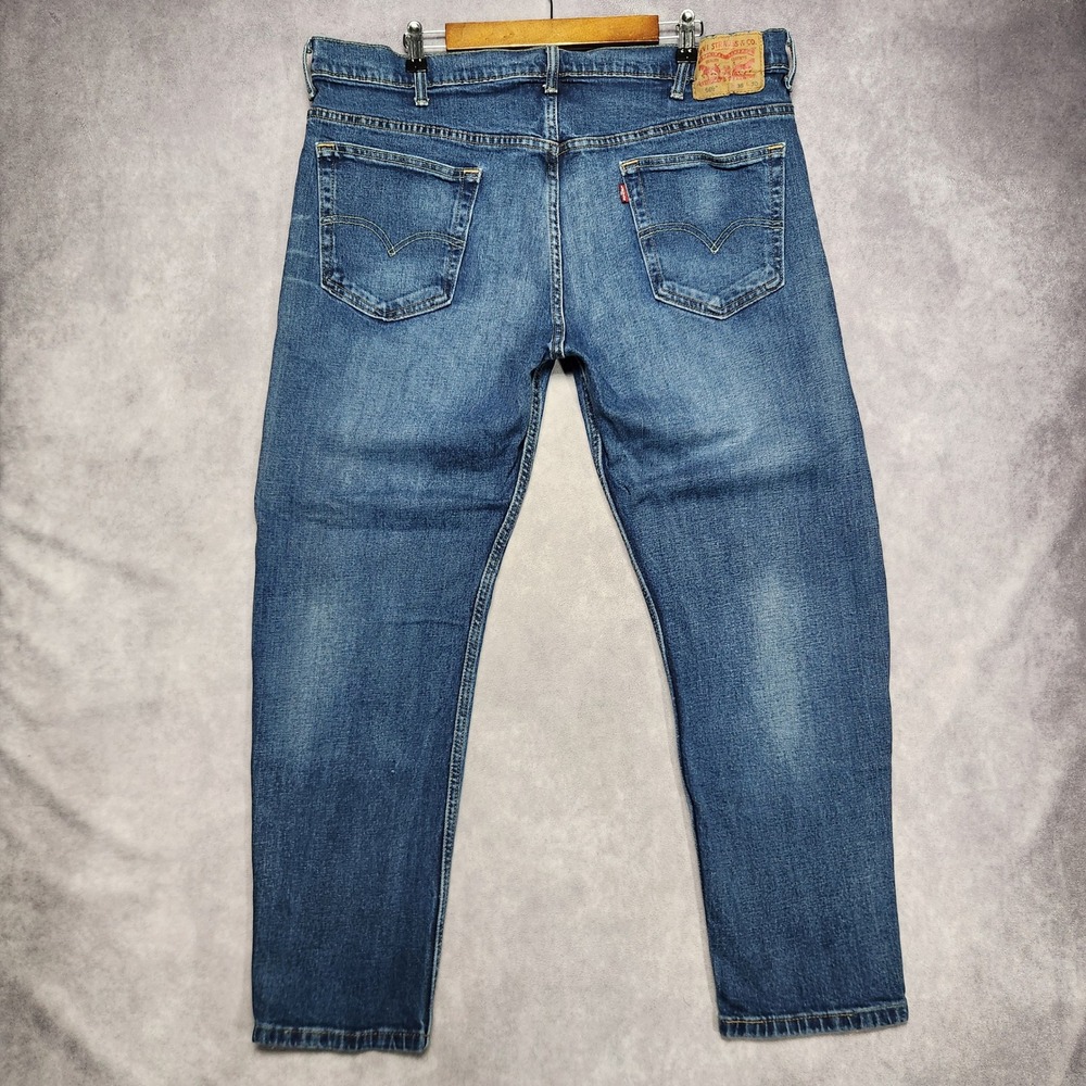 Levis 569 Tapered Leg Altered Mens Jeans 38x30 Medium Wash Denim‎ Zipper Fly